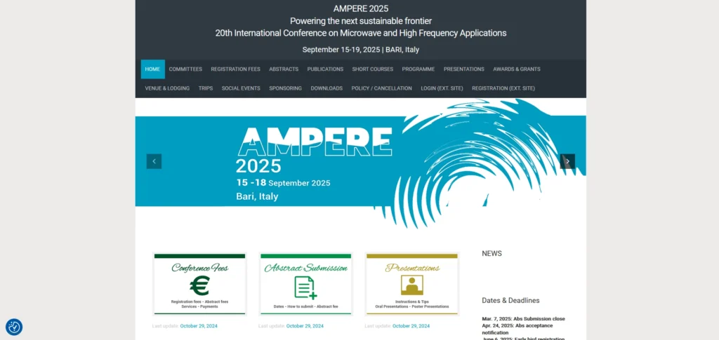 AMPERE Europe Association Screenshot AMPERE 2025 website